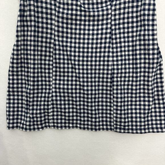 Old Navy Mini Dress Womens 3X Blue White Gingham Linen Blend Cottage Country - Picture 4 of 13
